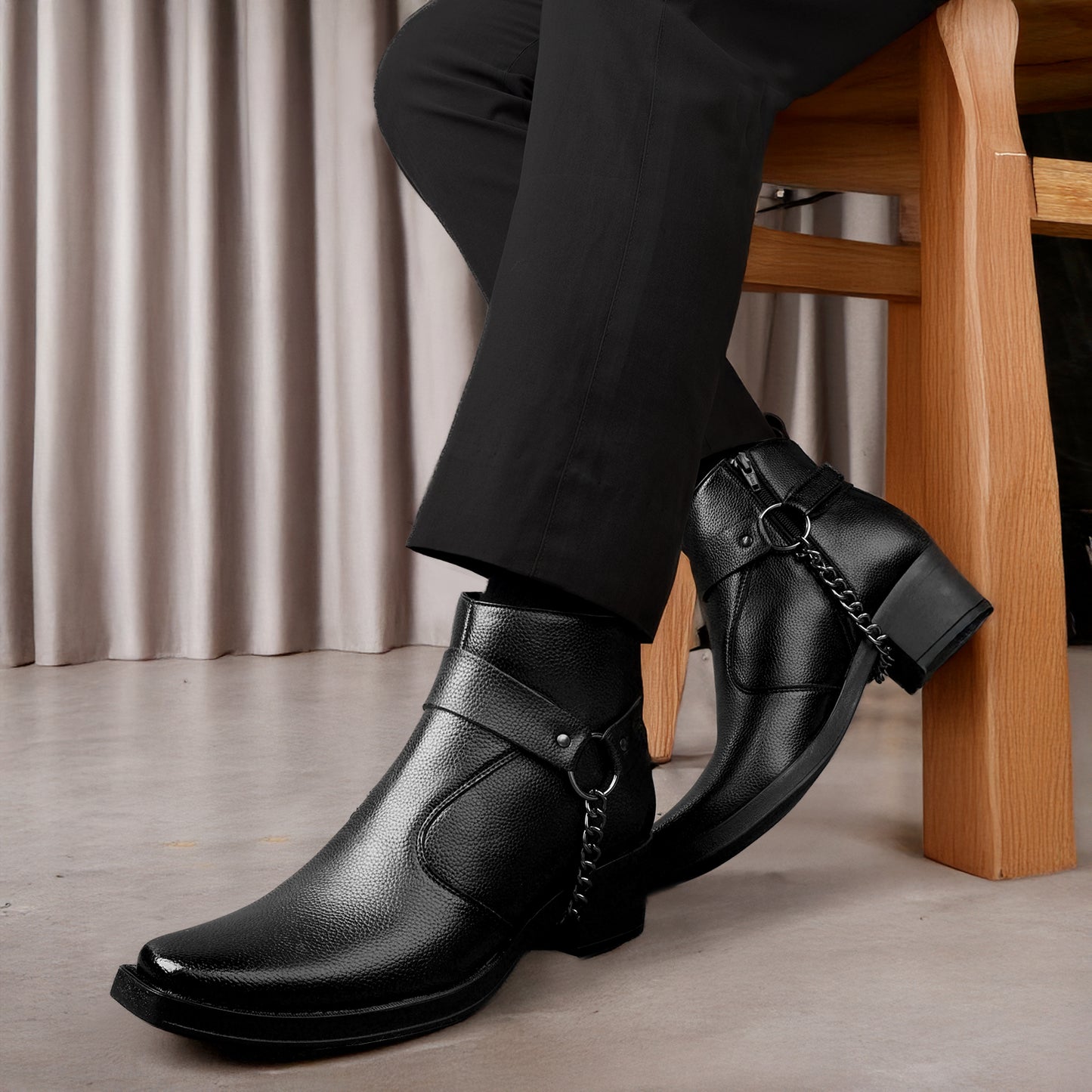 Stylish 2 Inches Heel Height Elevator Boots for Extra Confidence