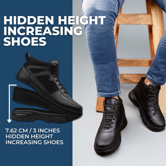 Men’s Hidden Height Shoes, 3 Inch Elevator Sneakers for Everyday Confidence