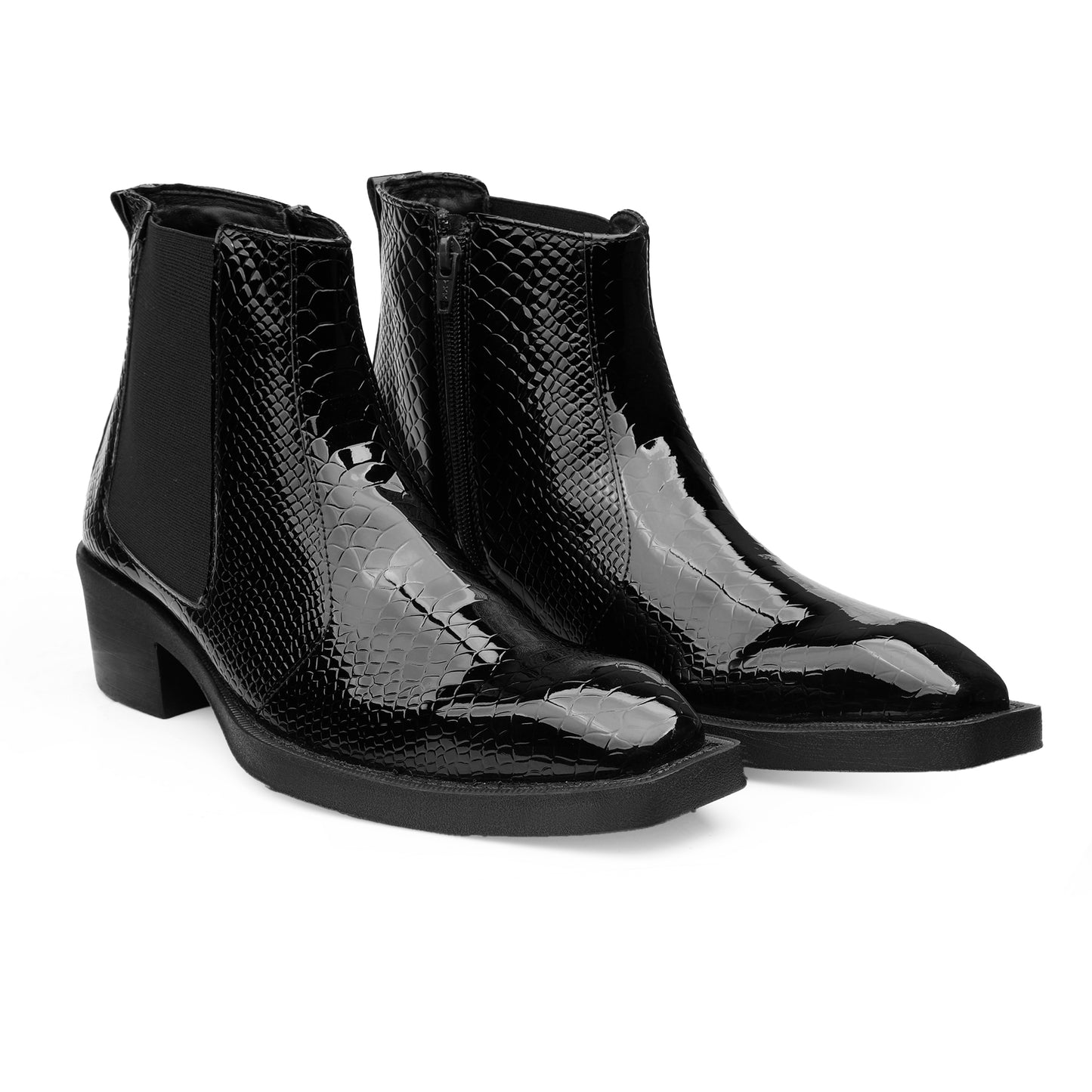 Men's Elevator Boots with 2 Inches Heel Height Boost
