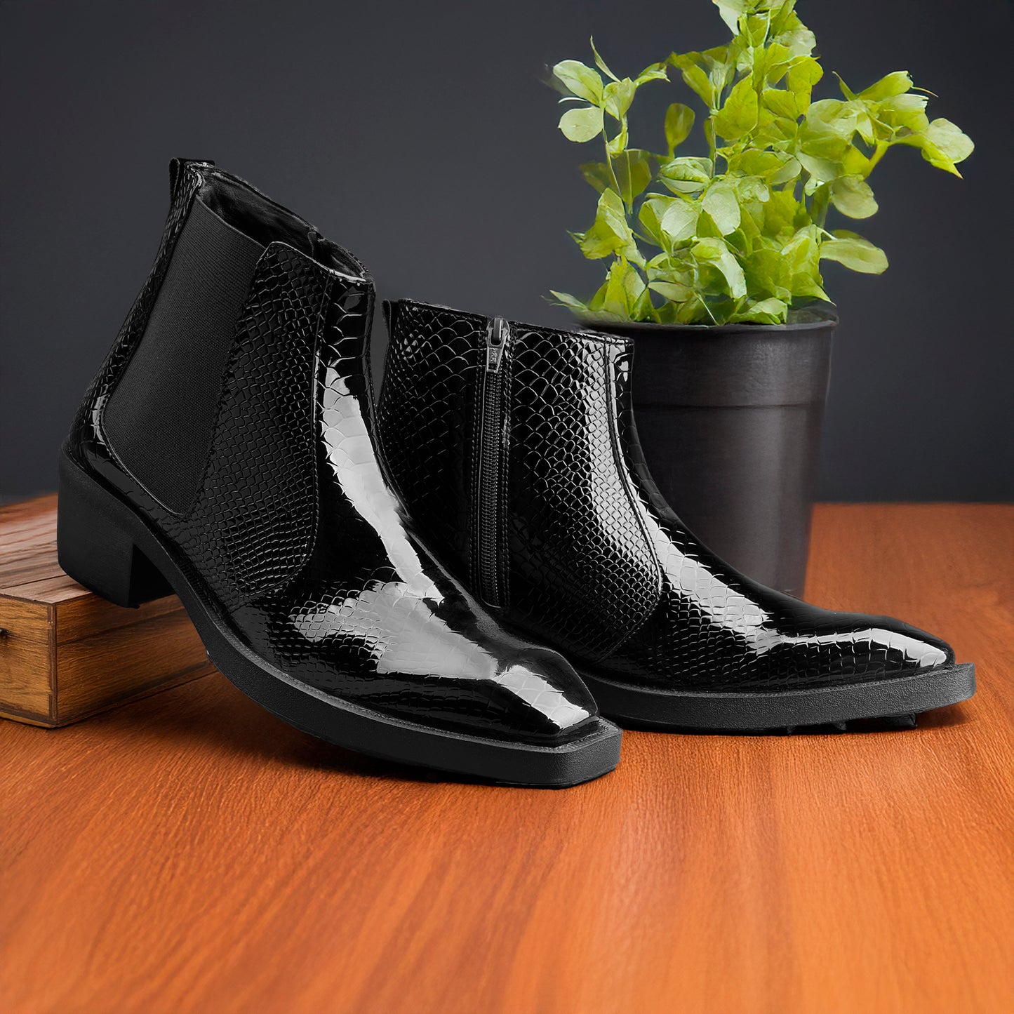 Men's Elevator Boots with 2 Inches Heel Height Boost
