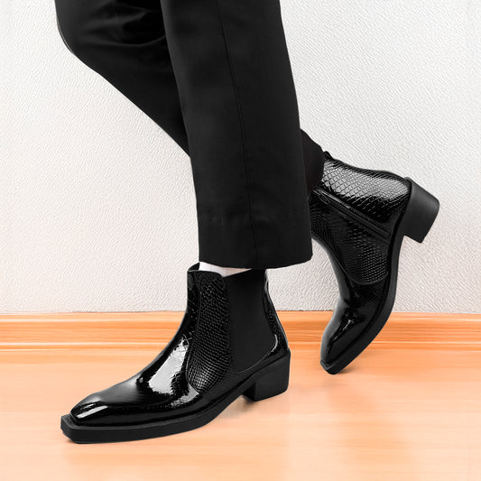Men's Elevator Boots with 2 Inches Heel Height Boost