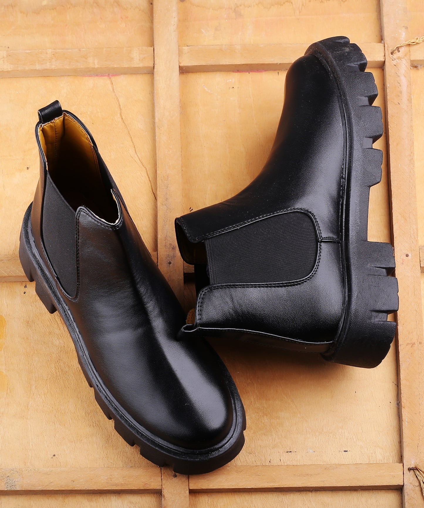 Bxxy's Faux Leather Slip-on Boots for Men