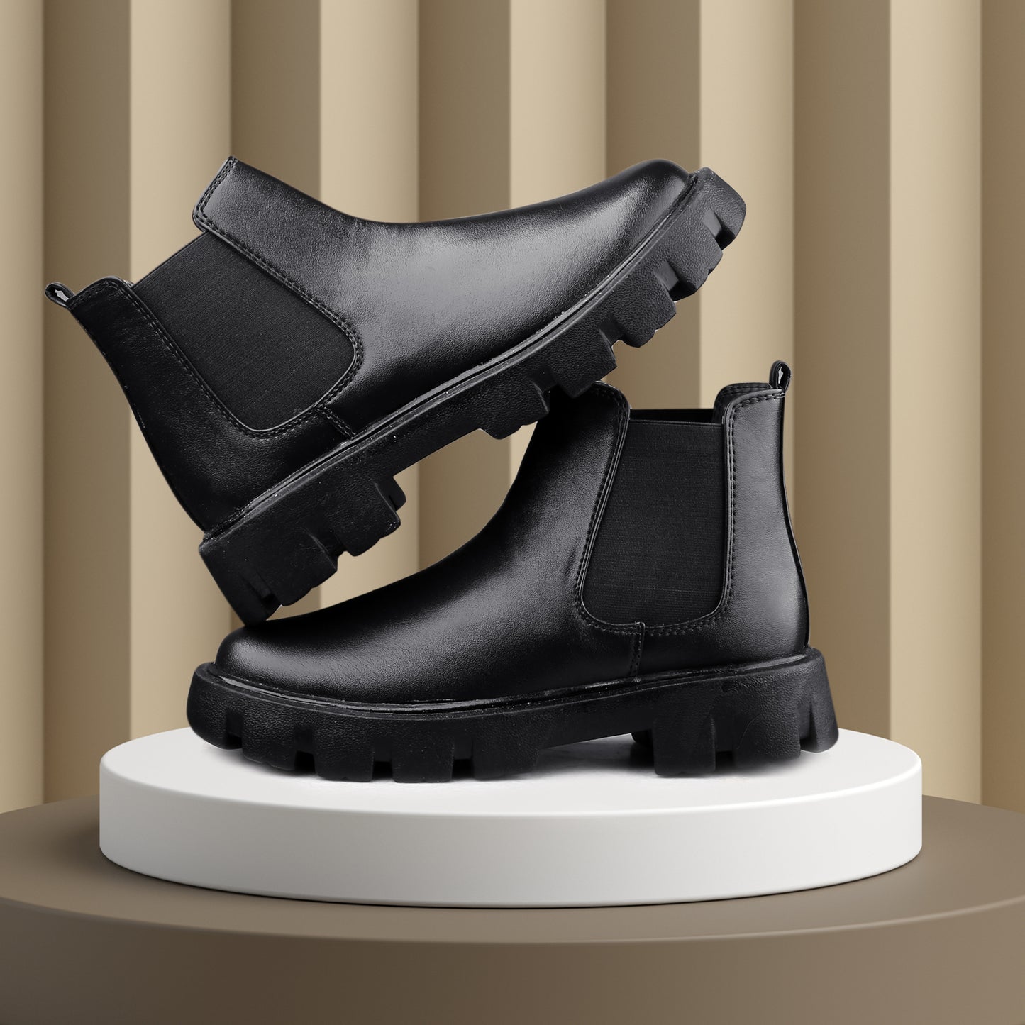 Bxxy's Faux Leather Slip-on Boots for Men