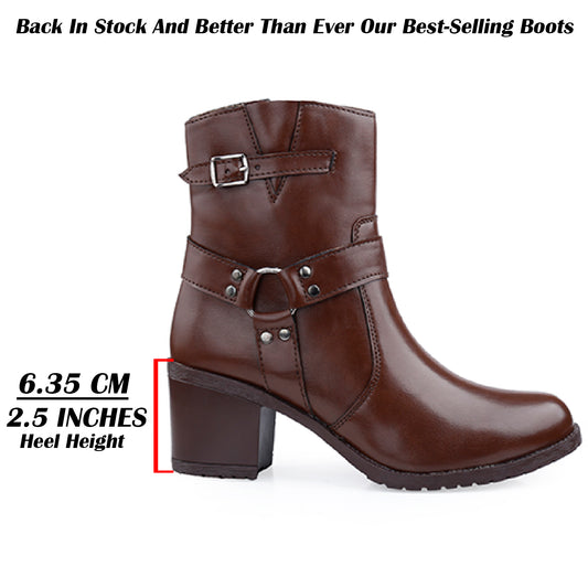 Elegant Black Vegan Ankle Zipper Boots for Women