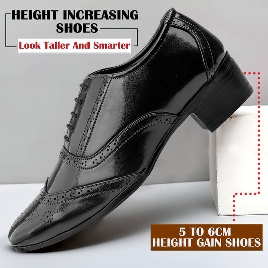 BXXY Height Increasing Formal And Office Wear Brogue Shoes For Men