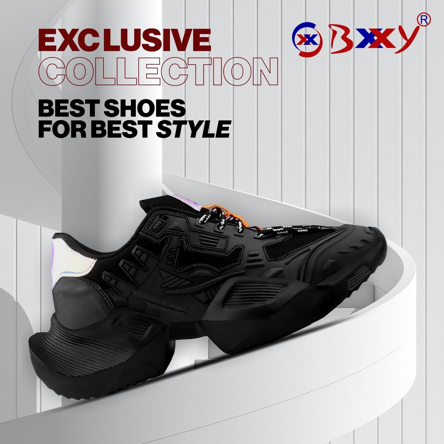 BXXY Mesh Material Casual Sports, Running Lace-Up Eva Shoes for Men