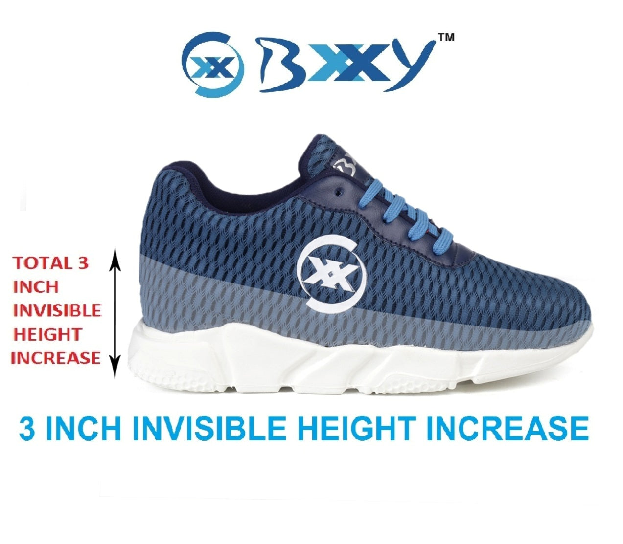 3 Inch Hidden Height Increasing Sport Shoes for Cricket, Football, Basketball etc.