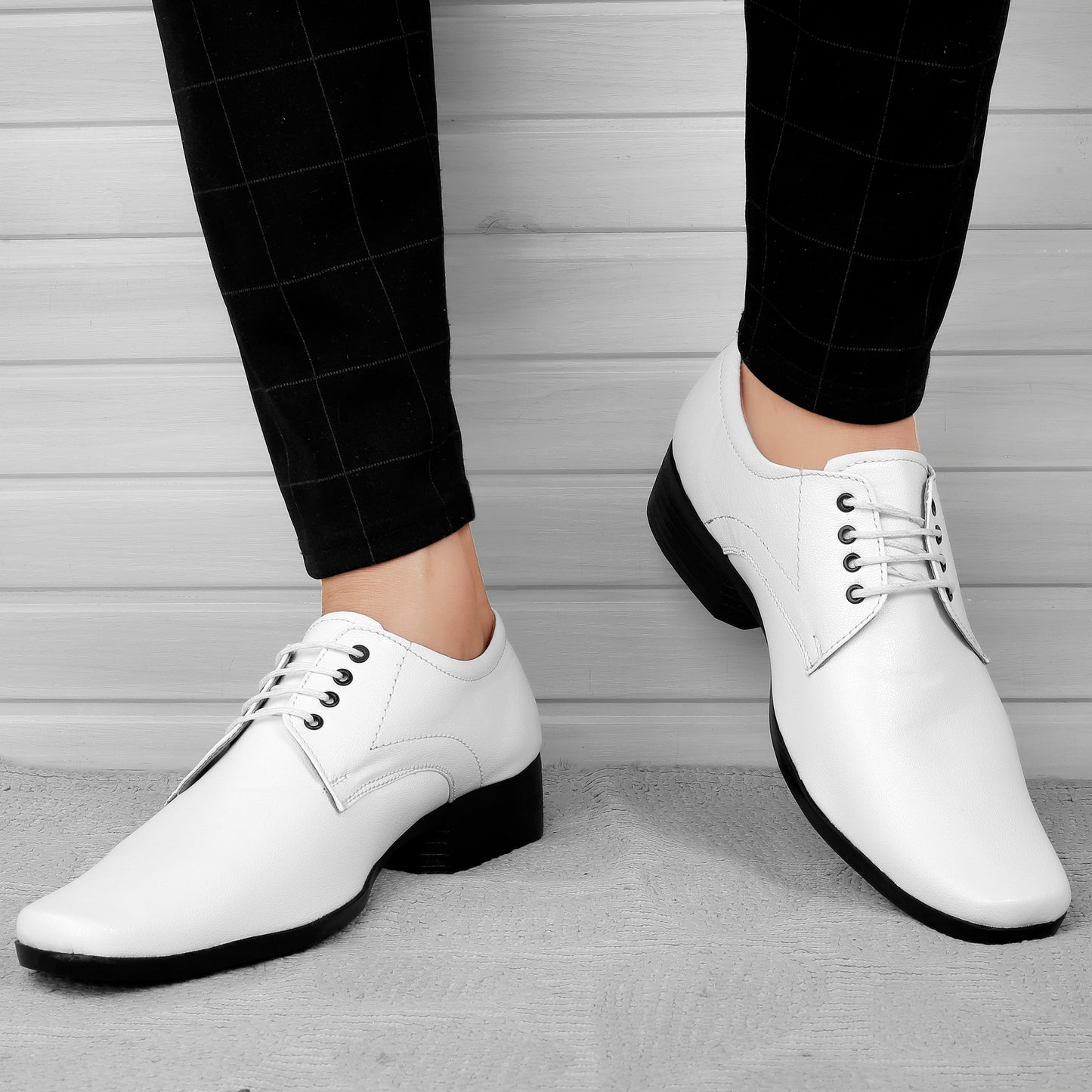 Men/s Formal Derby Faux Upper Office Wear Lace Up Black Shoes