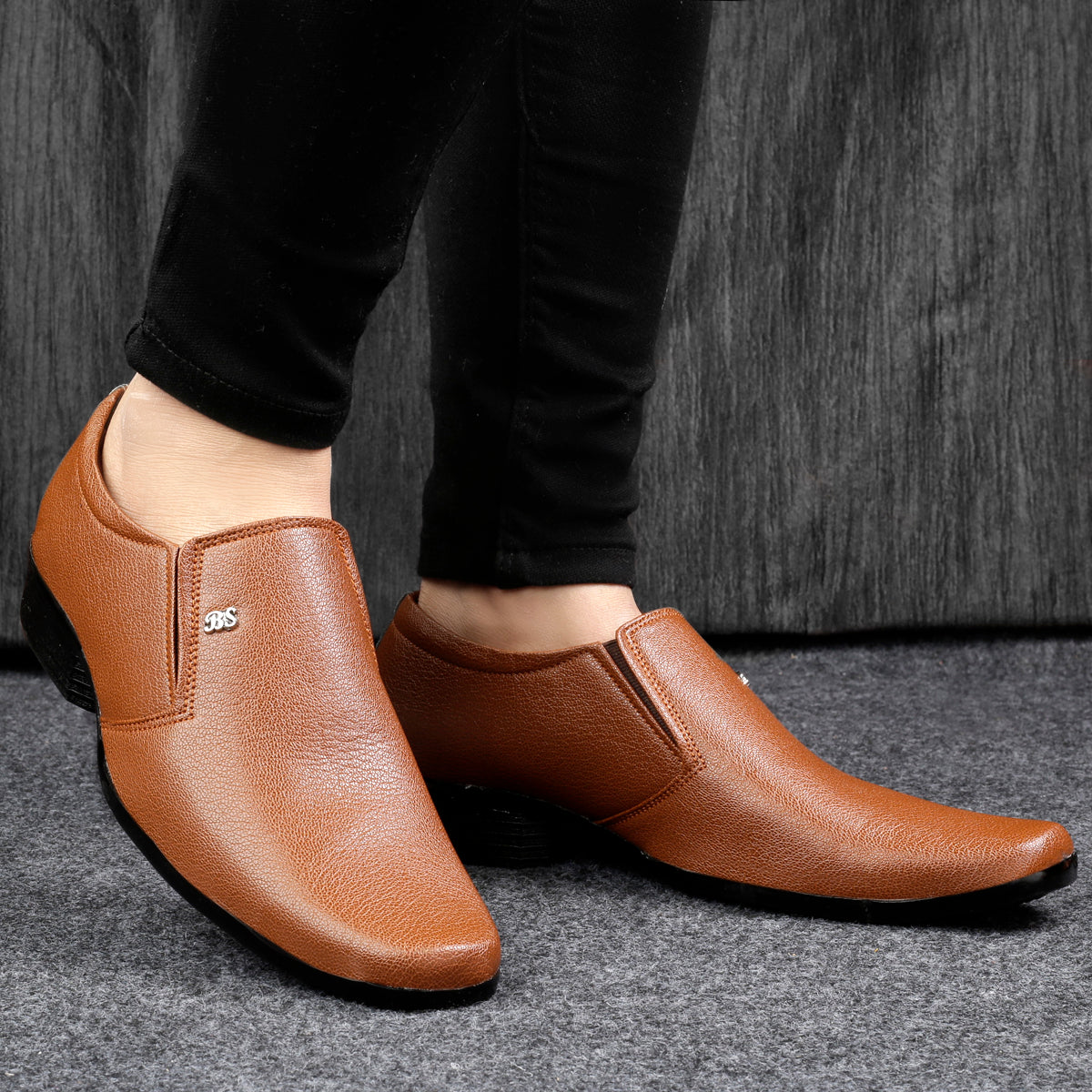 Men/s Office Wear Faux Upper Formal Slip-On Shoes