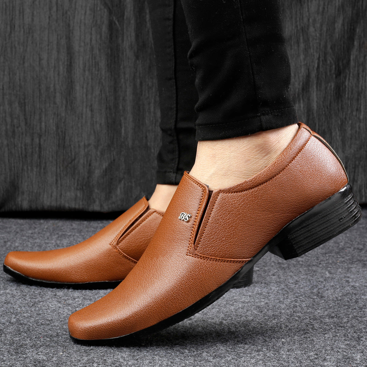 Men/s Office Wear Faux Upper Formal Slip-On Shoes