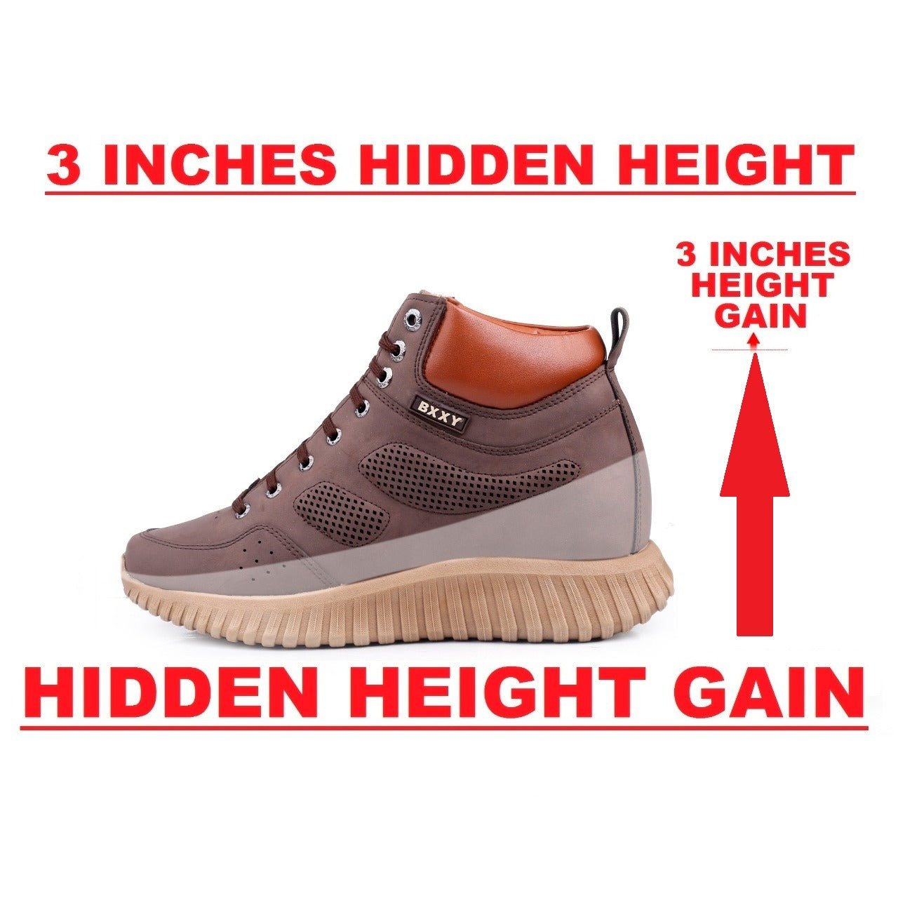 Bxxy's 3 Inch Hidden Height Increasing All Purpose Elevator Sports Elevator Casual Shoes for Men