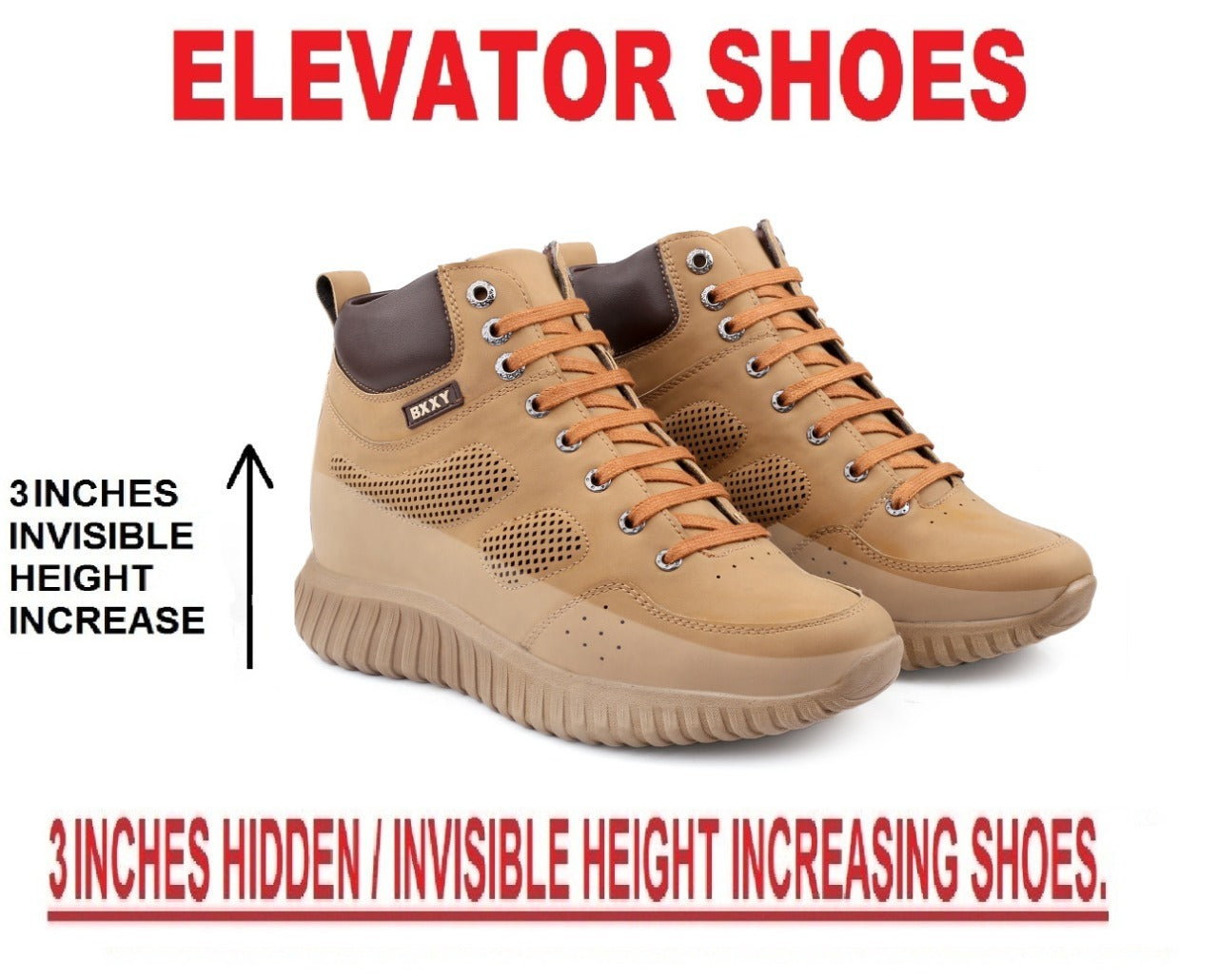 Bxxy's 3 Inch Hidden Height Increasing All Purpose Elevator Sports Elevator Casual Shoes for Men