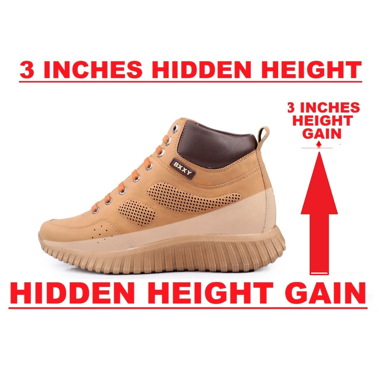 Bxxy's 3 Inch Hidden Height Increasing All Purpose Elevator Sports Elevator Casual Shoes for Men