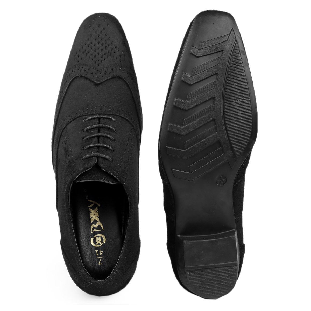 BXXY Mens Suede Height Increasing Casual Oxford Brogue Shoes All Occasions