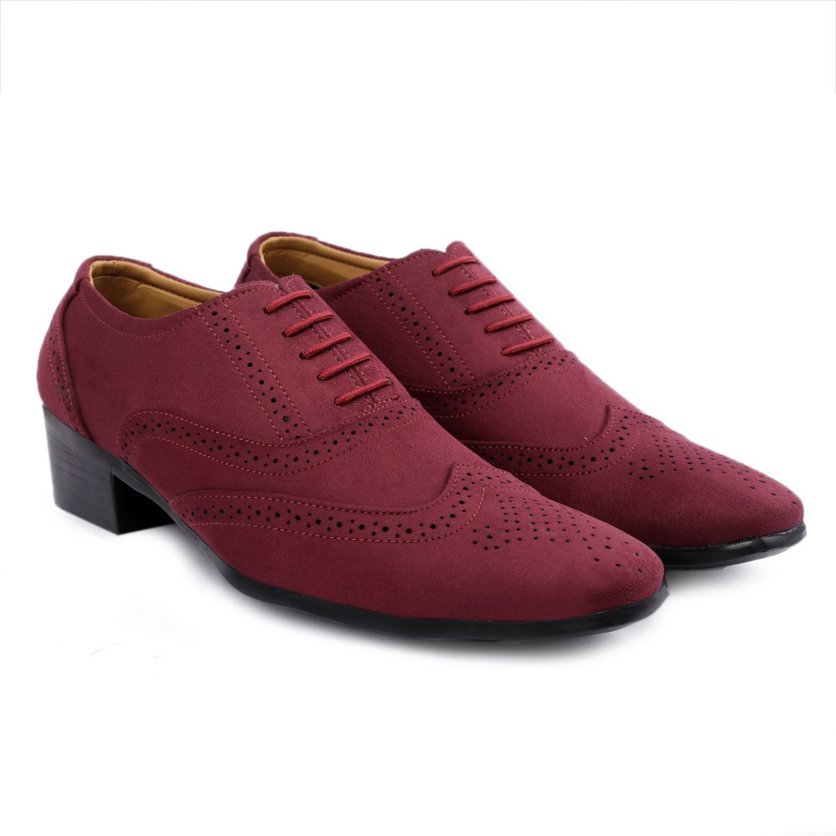 BXXY Mens Suede Height Increasing Casual Oxford Brogue Shoes All Occasions