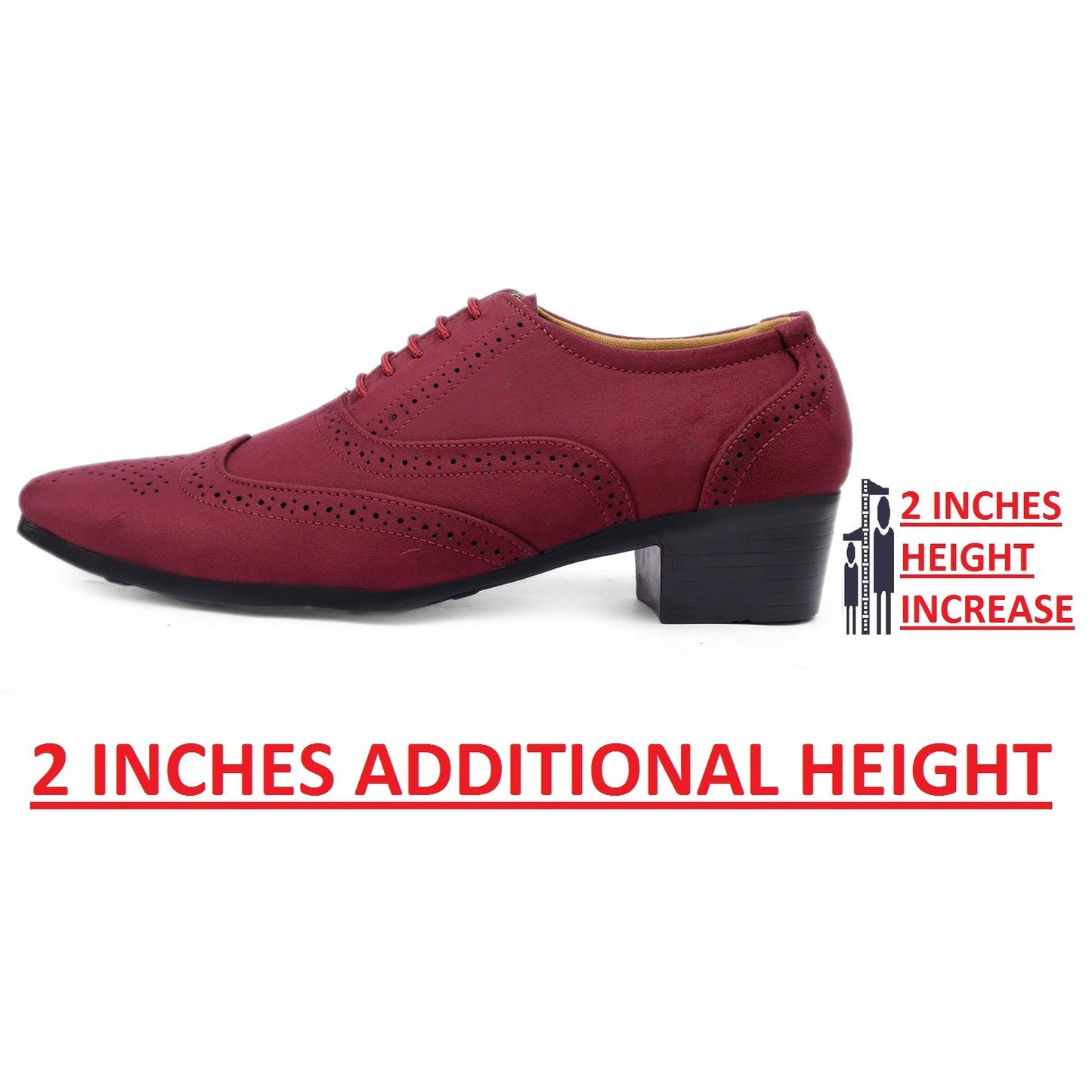 BXXY Mens Suede Height Increasing Casual Oxford Brogue Shoes All Occasions