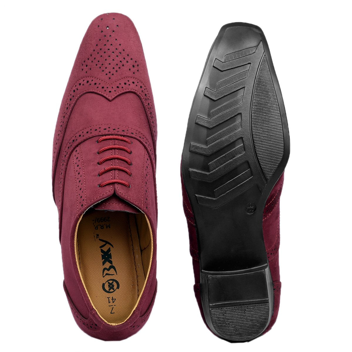 BXXY Mens Suede Height Increasing Casual Oxford Brogue Shoes All Occasions
