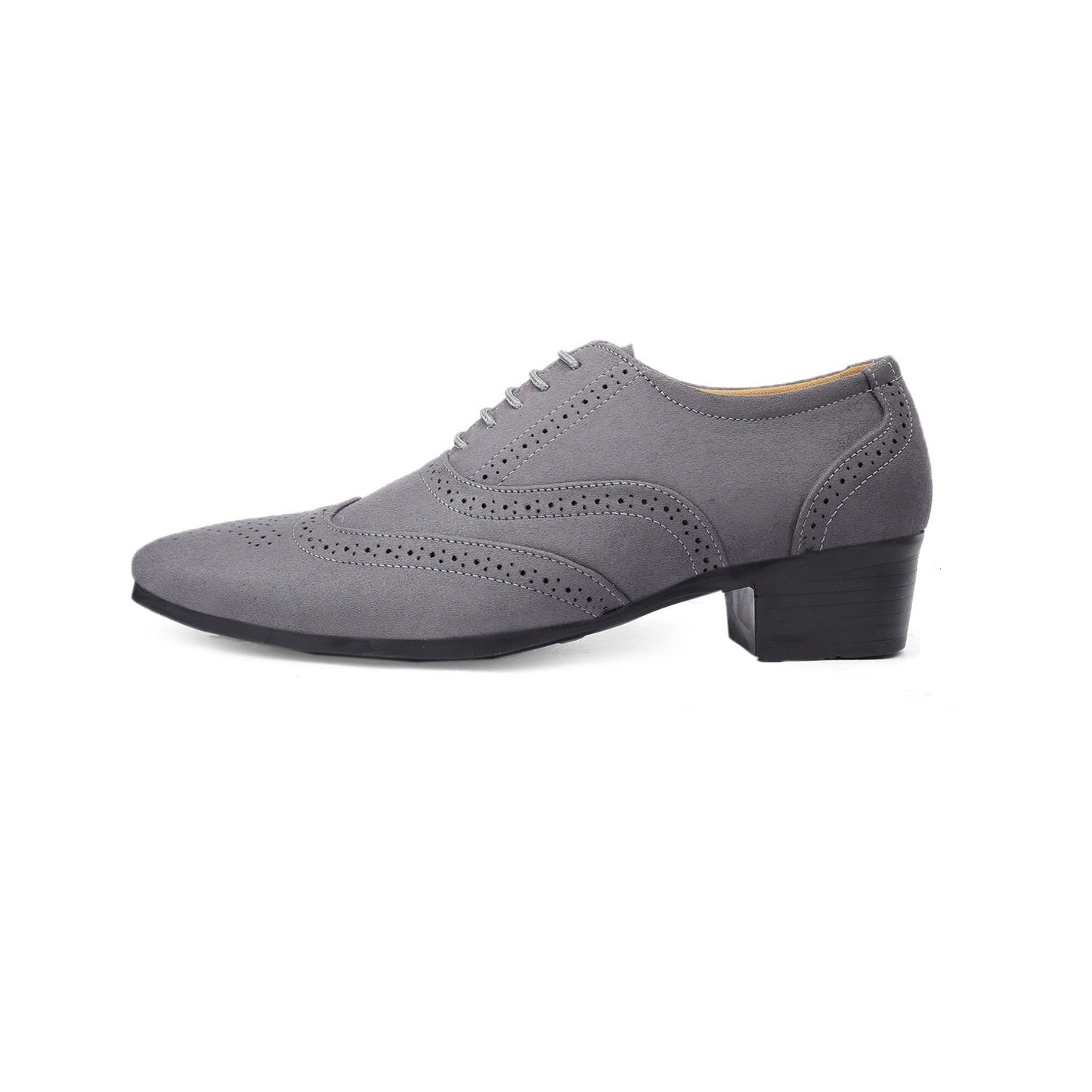 BXXY Mens Suede Height Increasing Casual Oxford Brogue Shoes All Occasions