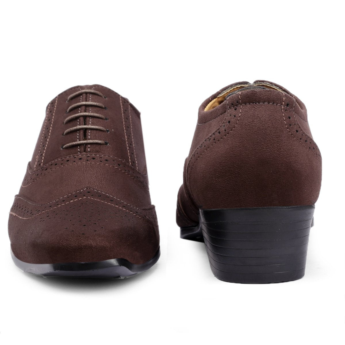 BXXY Mens Suede Height Increasing Casual Oxford Brogue Shoes All Occasions