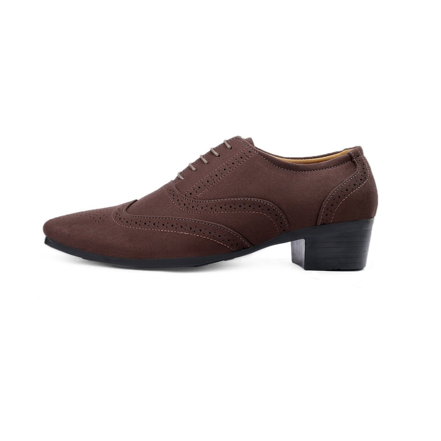BXXY Mens Suede Height Increasing Casual Oxford Brogue Shoes All Occasions