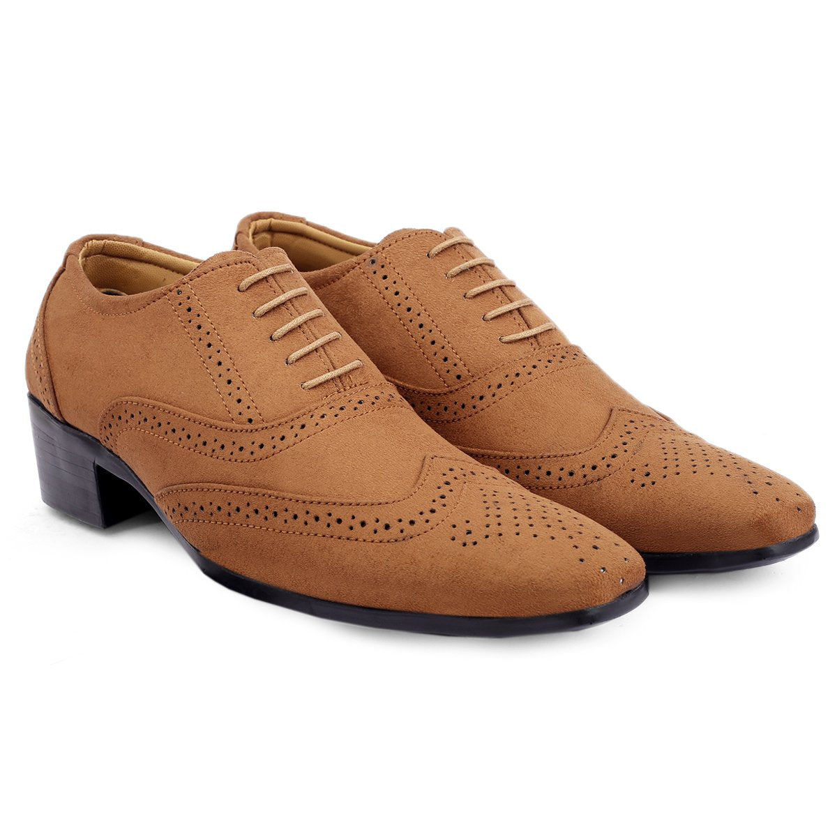 BXXY Mens Suede Height Increasing Casual Oxford Brogue Shoes All Occasions