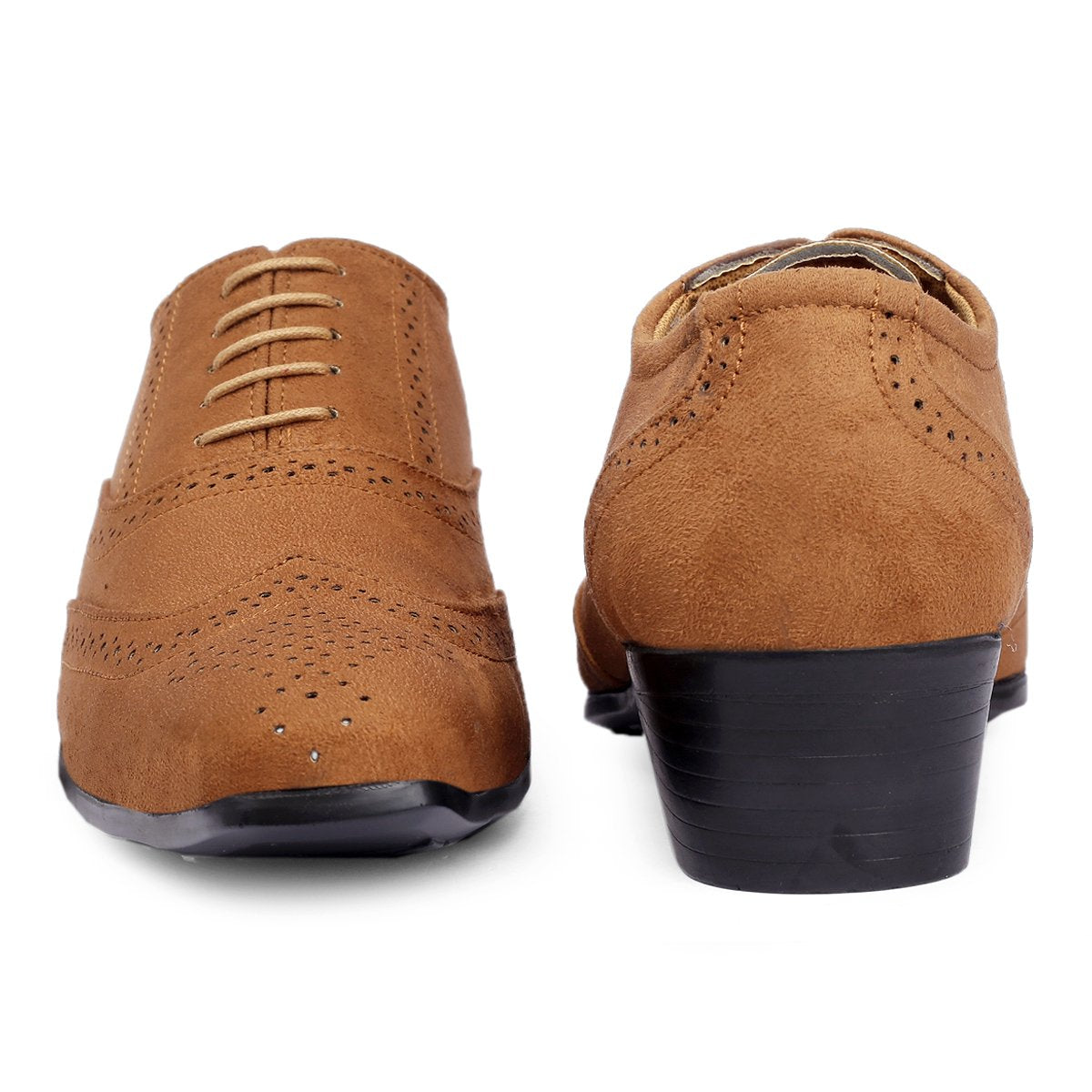 BXXY Mens Suede Height Increasing Casual Oxford Brogue Shoes All Occasions