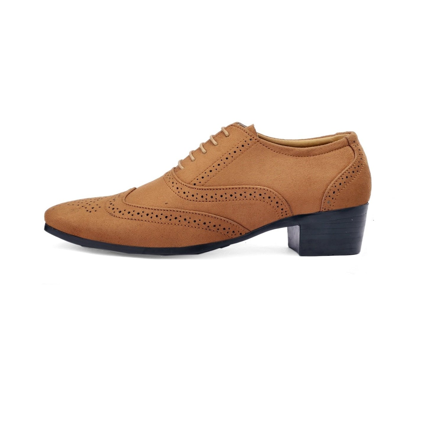BXXY Mens Suede Height Increasing Casual Oxford Brogue Shoes All Occasions