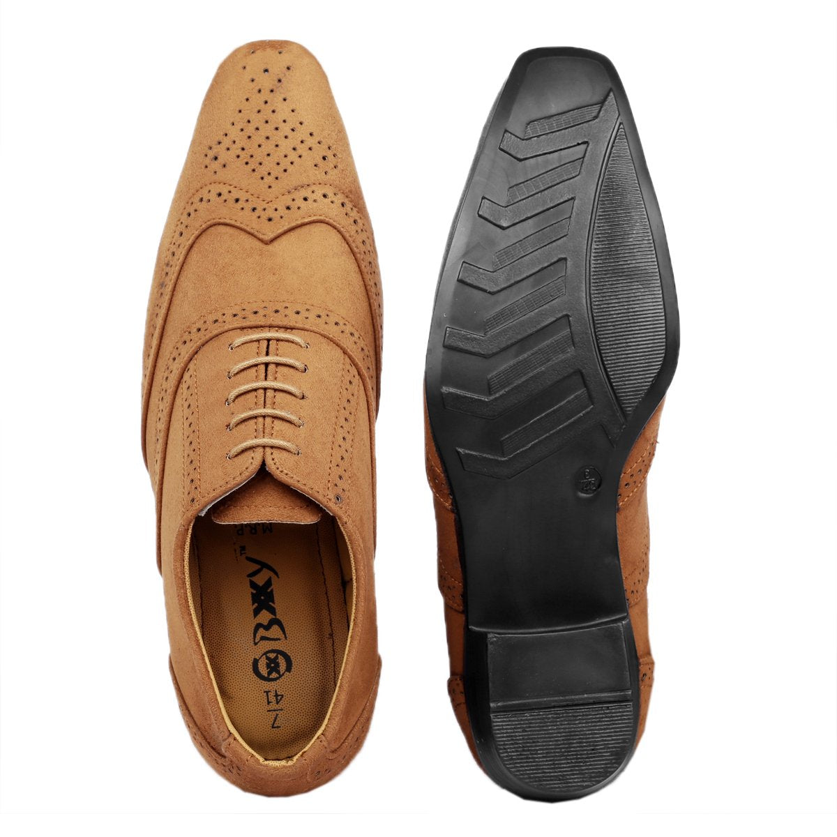 BXXY Mens Suede Height Increasing Casual Oxford Brogue Shoes All Occasions