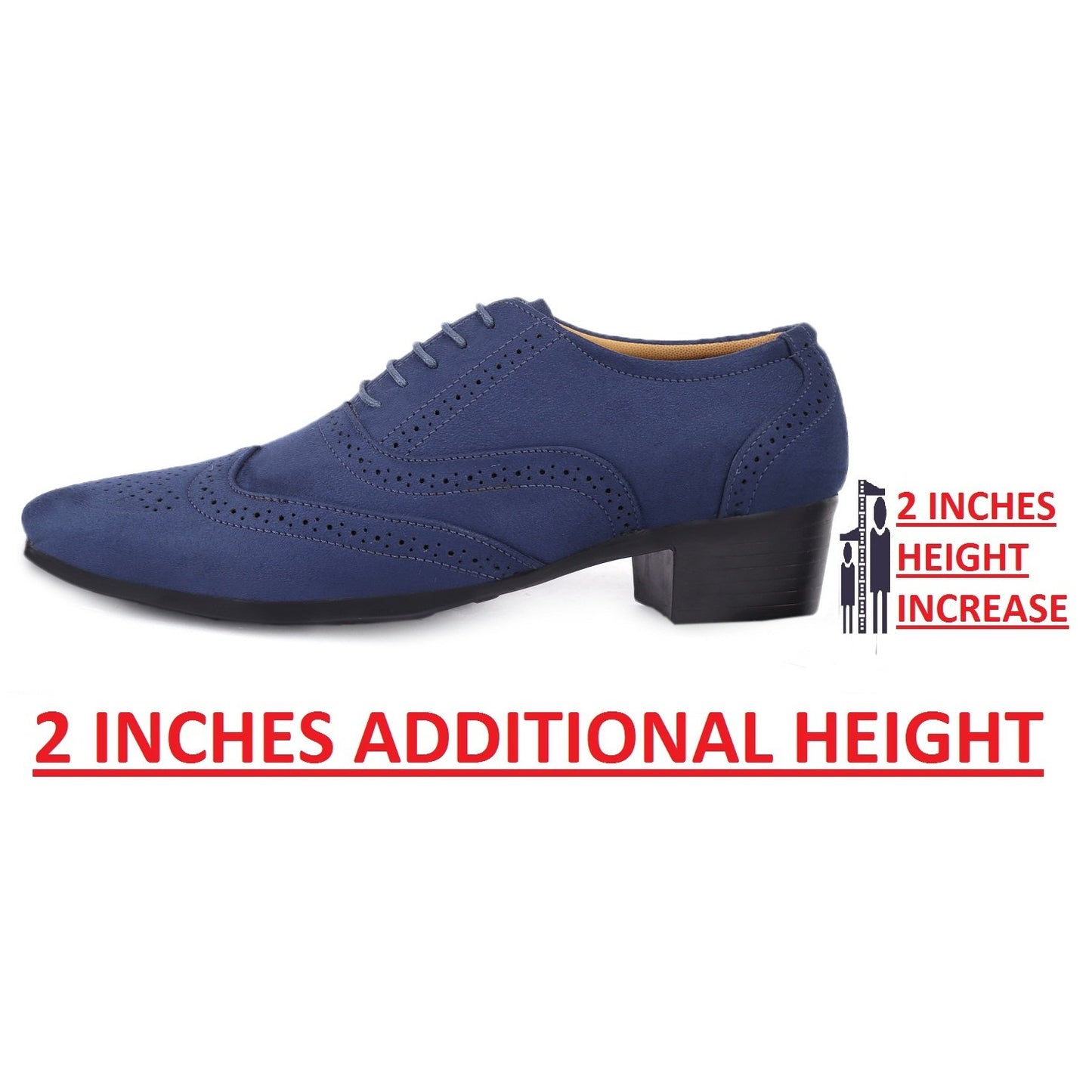 BXXY Mens Suede Height Increasing Casual Oxford Brogue Shoes All Occasions
