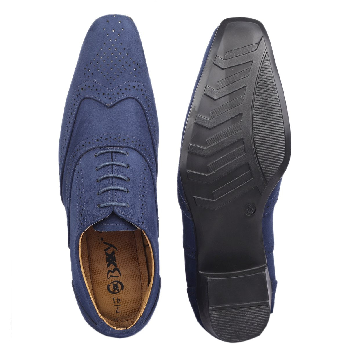 BXXY Mens Suede Height Increasing Casual Oxford Brogue Shoes All Occasions