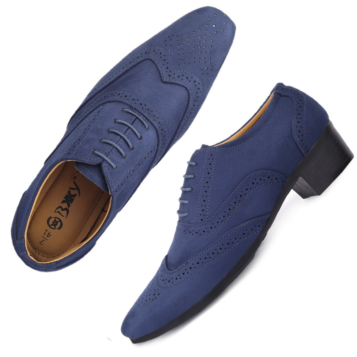 BXXY Mens Suede Height Increasing Casual Oxford Brogue Shoes All Occasions