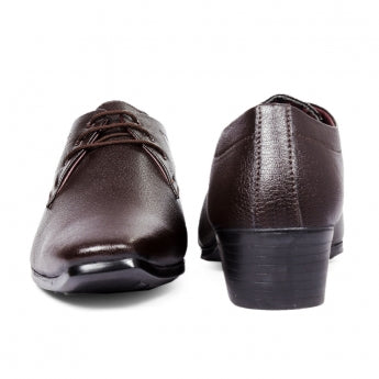 Men/s Height Increasing Derby Faux Upper Formal Wear Black Lace Up Shoes