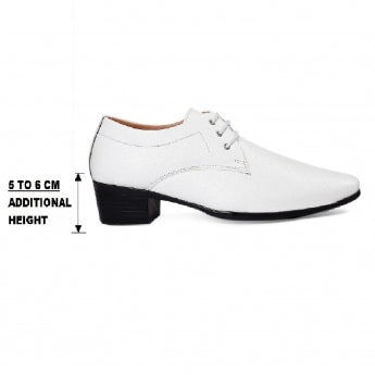 Men/s Height Increasing Derby Faux Upper Formal Wear Black Lace Up Shoes