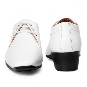 Men/s Height Increasing Derby Faux Upper Formal Wear Black Lace Up Shoes