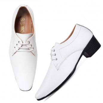 Men/s Height Increasing Derby Faux Upper Formal Wear Black Lace Up Shoes