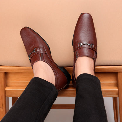 Men's 2 Inch Formal Height Increasing Slip-On Buckle Shoes