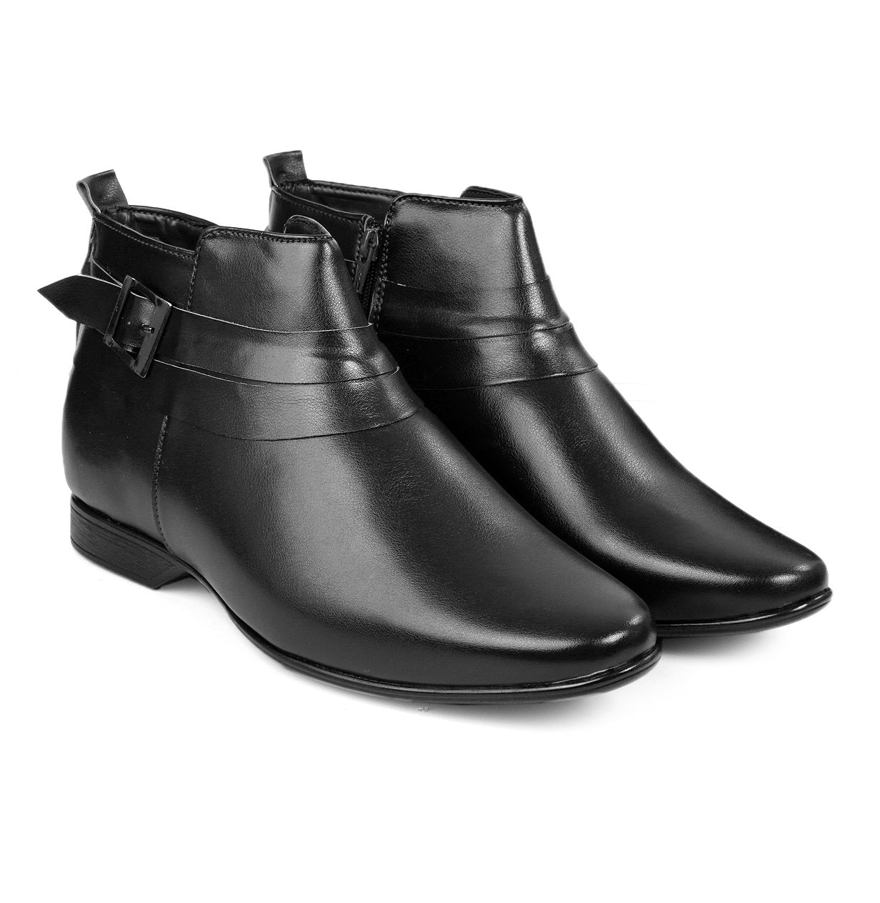BXXY 3.5 Inch Height Increasing Formal and Casual Pu Leather Derby Boots for All Ocassions