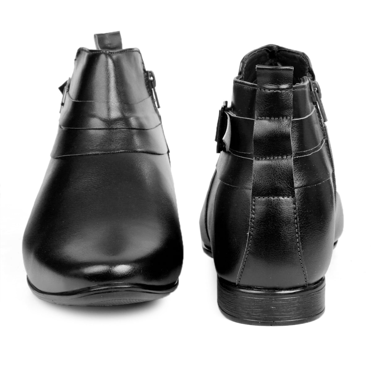 BXXY 3.5 Inch Height Increasing Formal and Casual Pu Leather Derby Boots for All Ocassions