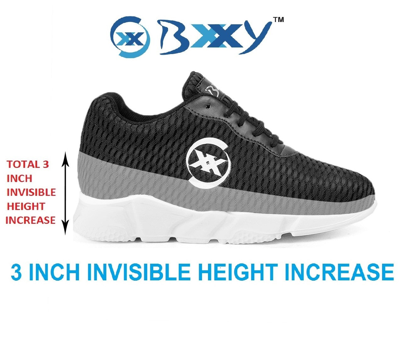 3 Inch Hidden Height Increasing Sport Shoes for Cricket, Football, Basketball etc.