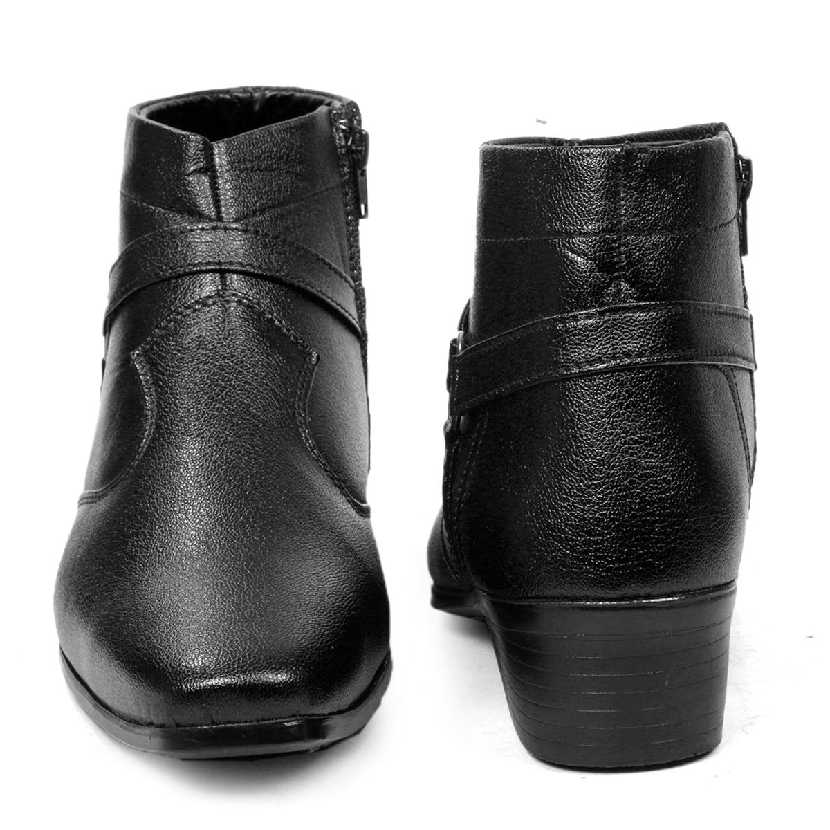 BXXY Men's New Height Increasing with Strapped Zipper and Buckle Boots for All Occassions and All Seasons