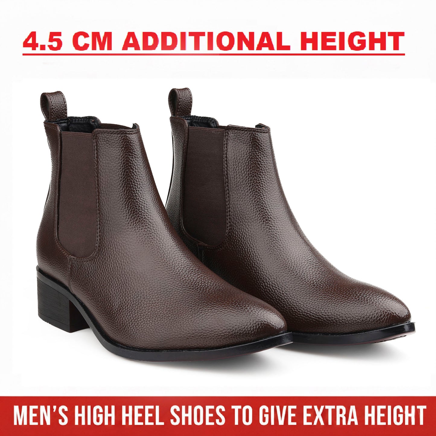 Men’s Elevator Boots 4.5CM Height Increase Comfortable Hidden Lift