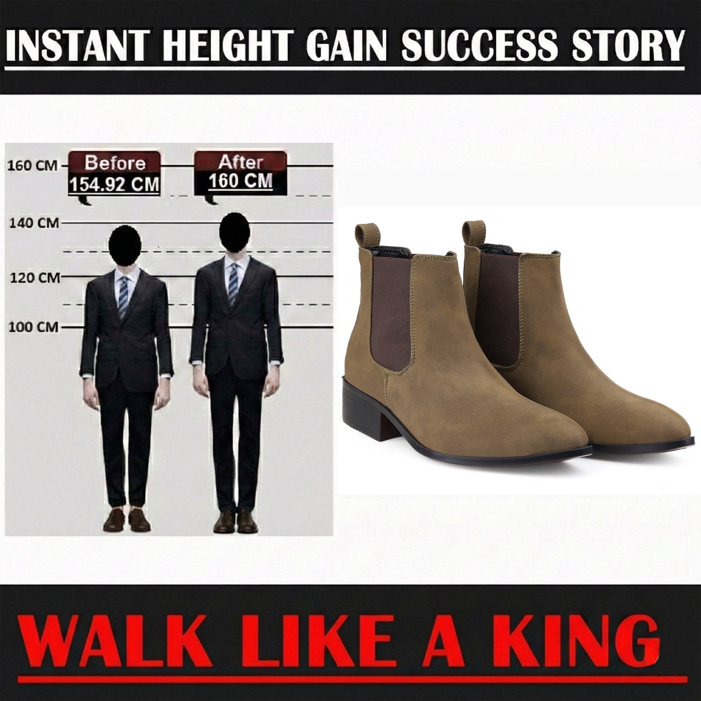 Bxxy 4.5cm Height-Boost Men’s Chealsea Boots