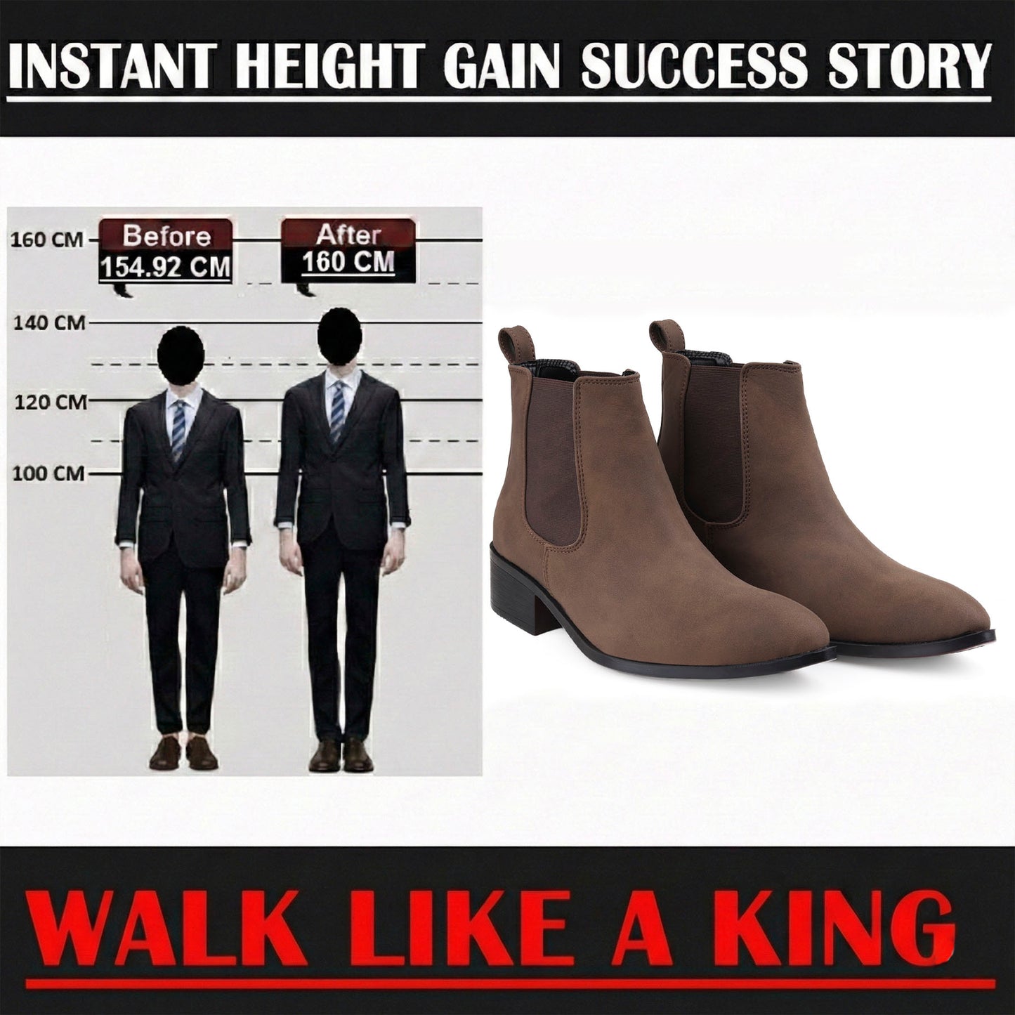 Bxxy 4.5cm Height-Boost Men’s Chealsea Boots