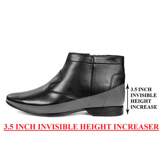 BXXY 3.5 Inch Hidden Height Increasing Elevator Boots for Men