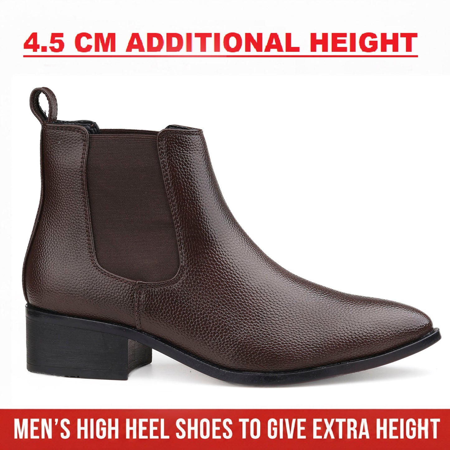 Men’s Elevator Boots 4.5CM Height Increase Comfortable Hidden Lift
