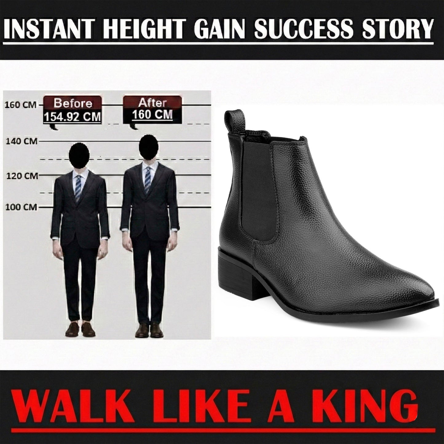 Men’s Height Boost Boots 4.5CM – Stylish & Comfortable