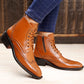 Men's Latest Formal / Semi-Formal Cow Boy Ankle Zipper Lace-Up Brogue Boots