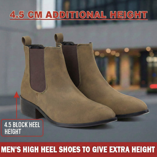 Bxxy Men’s 4.5cm Heel Height Boots – Stylish Elevation with All-Day Comfort