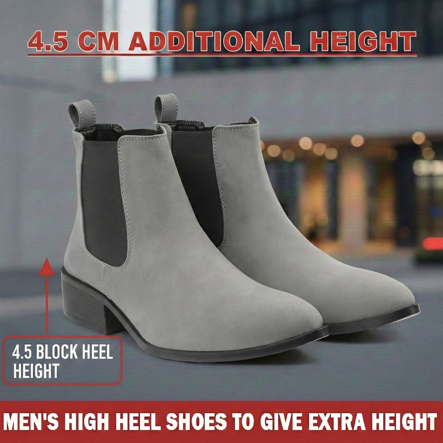 Bxxy Smart Casual Men’s Boots with 4.5cm Heel Height