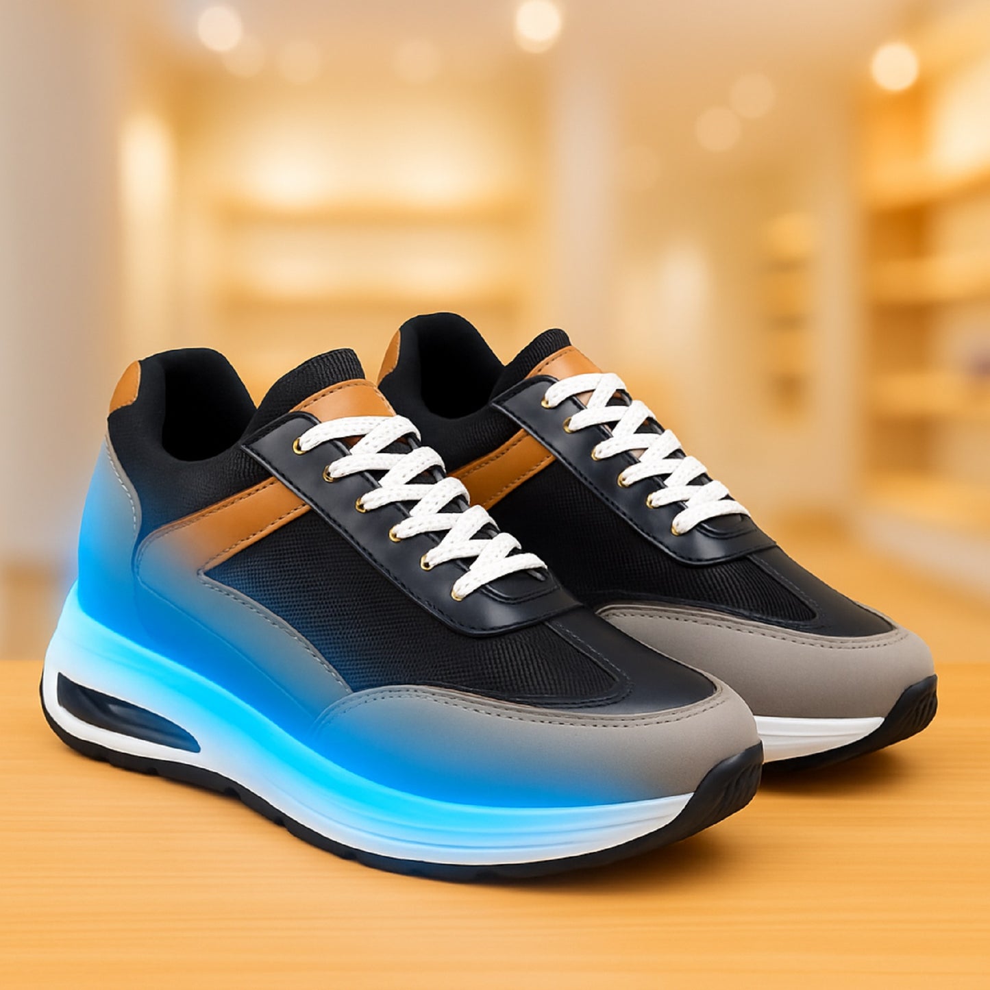 Men’s 9cm Height Increasing Sports Shoes – Hidden Elevator Boost
